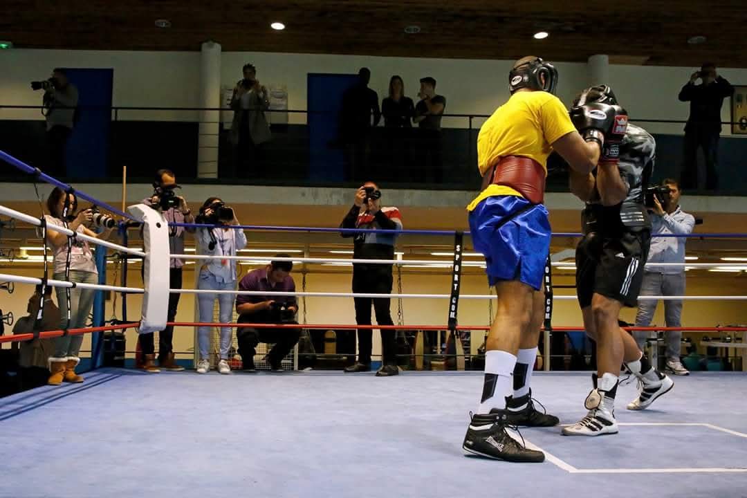 Donald Bordey — Media sparring with Tony Yoka, INSEP